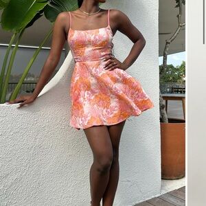 Showpo Vibrant Pink and Orange Mini Dress